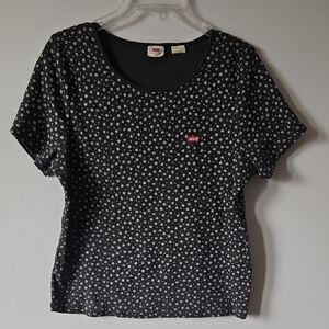 Levi's Black and White Patterned Women's Tee